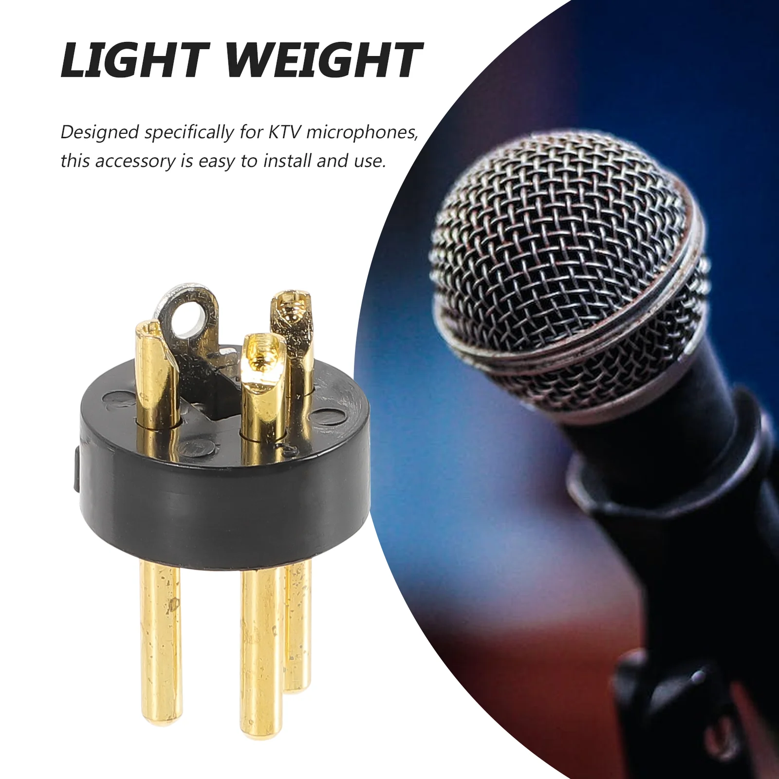 10 Pcs Male XLR Accessories Gold-plated 3-pin 10pcs Microphone Plug Balance Audio Adapter Metal Three-core Head Cable