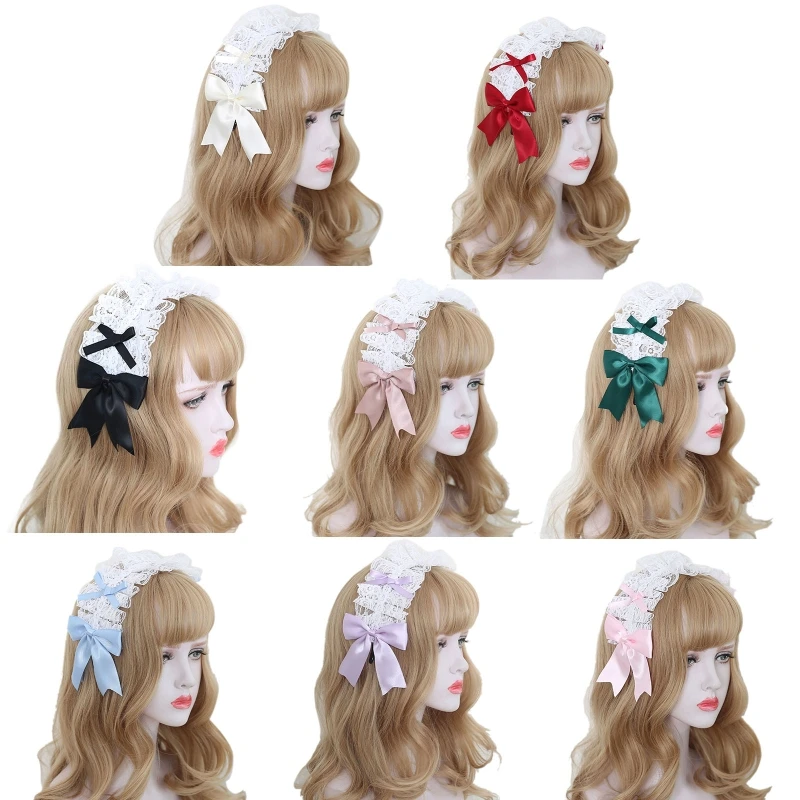 Doce acessórios de cabelo feminino rosto de lavagem hairband plissado laços elegante arco forma hairbands lolita cabelo hoop para meninas