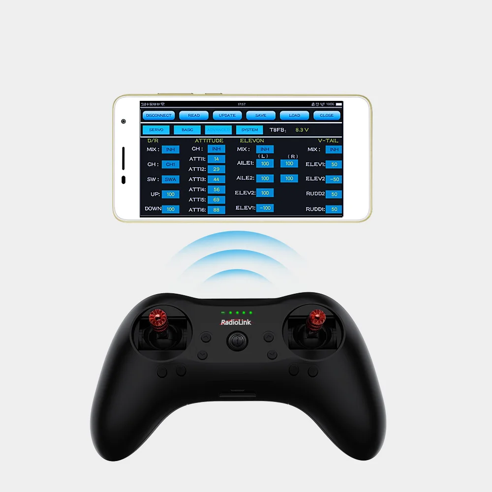 Radiolink T8S Radio Remote Transmitter 2.4G 8 Channel with Receiver R8EF Game Shape Controller 2000m for FPV Drone RC Aircraft