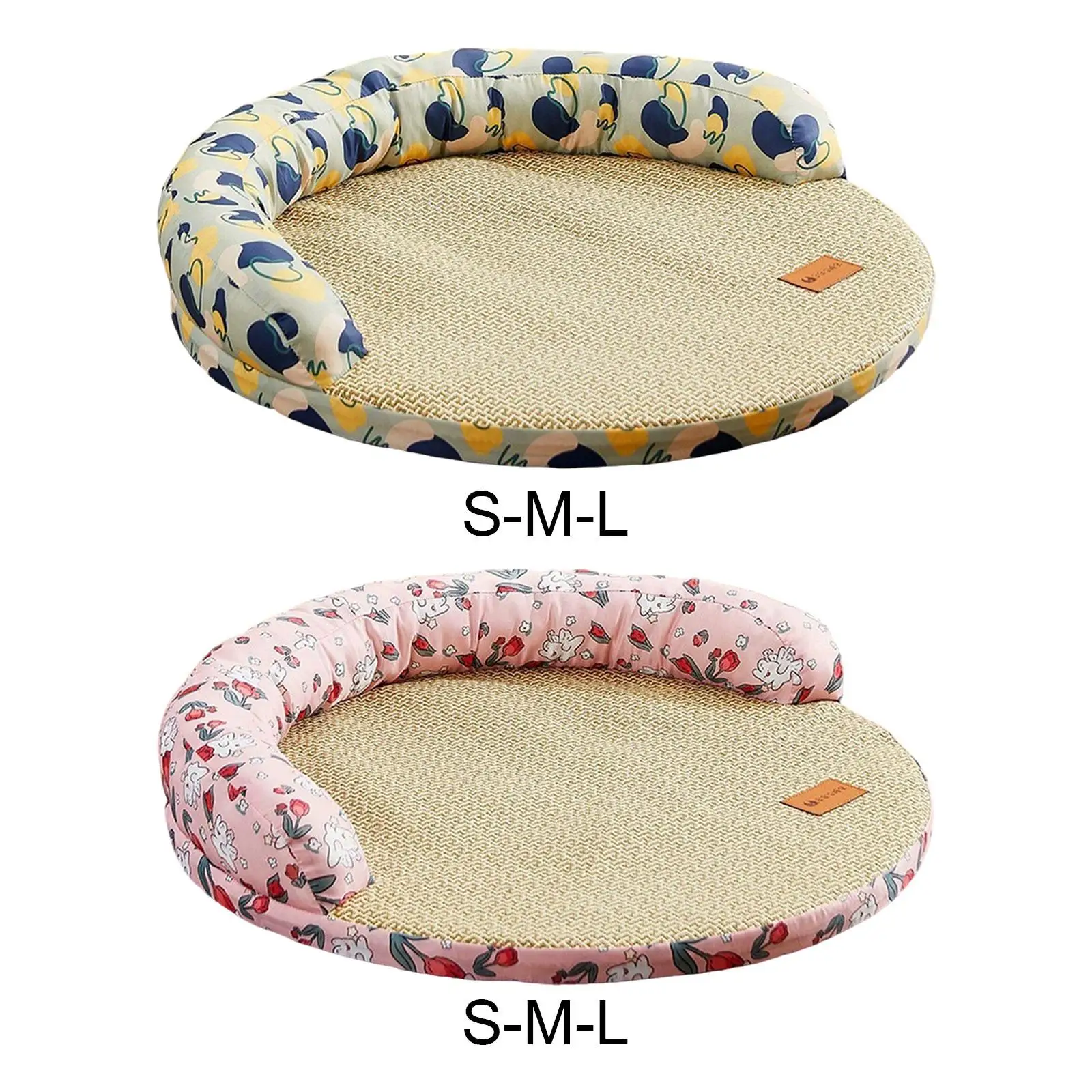 

Summer Cooling Dog Bed with Pillow Dog Cooling Mat Cooling Pet Nest Sleeping Mat for Home Kitten Small Medium Dogs Puppy Travel