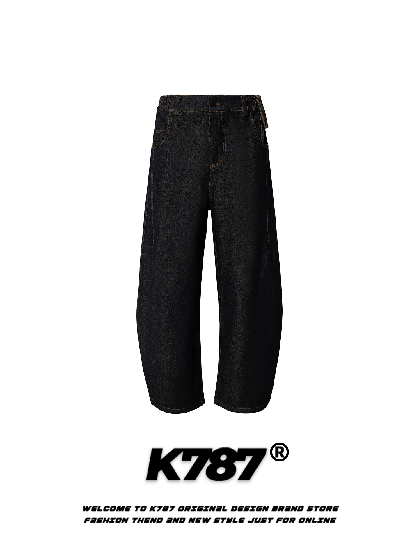 

Джинсы K787 в американском ретро-стиле, свободные, повседневные, с высокой талией, унисекс, широкие, длинные брюки для мужчин и женщин