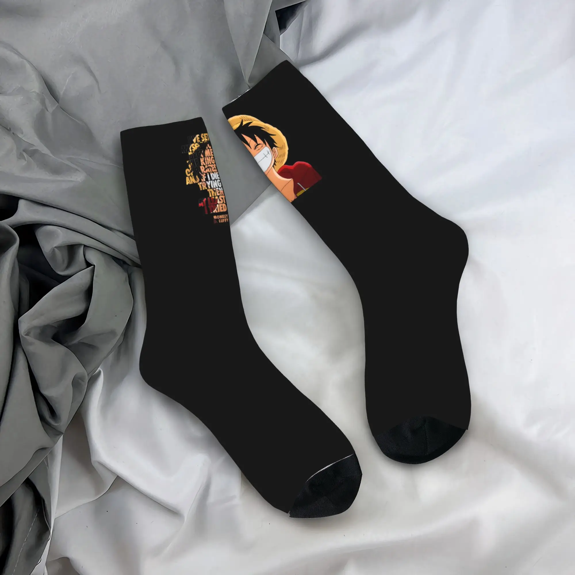 

Custom Fun Printed One P-Pieces Socks for Men Women Stretch Summer Autumn Winter Cartoon Adventure Comic Crew Socks