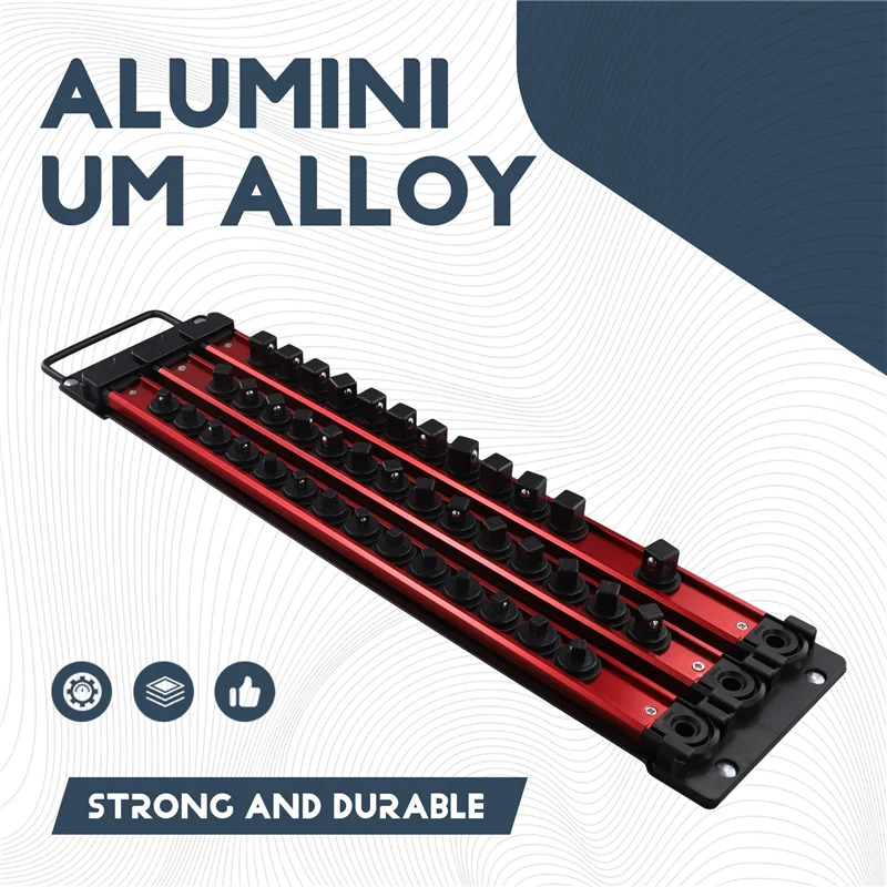 AT05-Household Electrician Metal Socket Storage Rack With Magnetic Strip For Screwdriver Heads