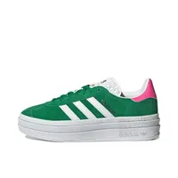 Adidas Originals Gazelle Bold Women's Skateboarding Shoes, Thick Soled, Non-slip, Comfortable, Causal Sneakers, Green White
