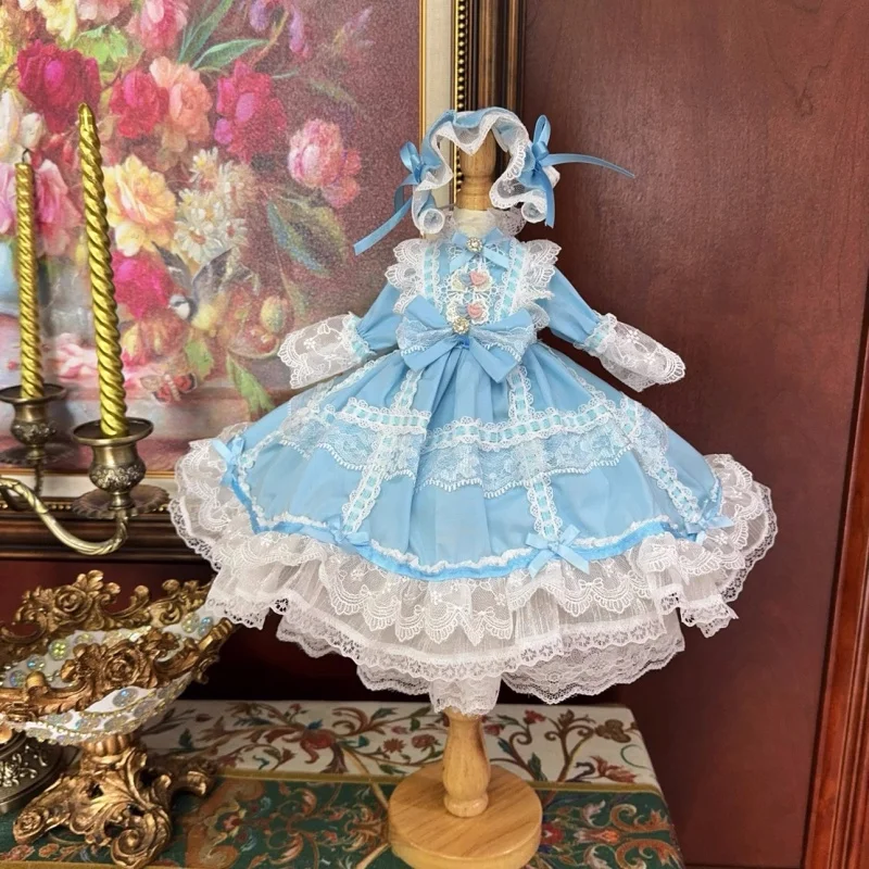 

bjd Doll clothes fit on 1/3 1/4 1/6 Blythe size lace long sleeve tulle dress doll accessories
