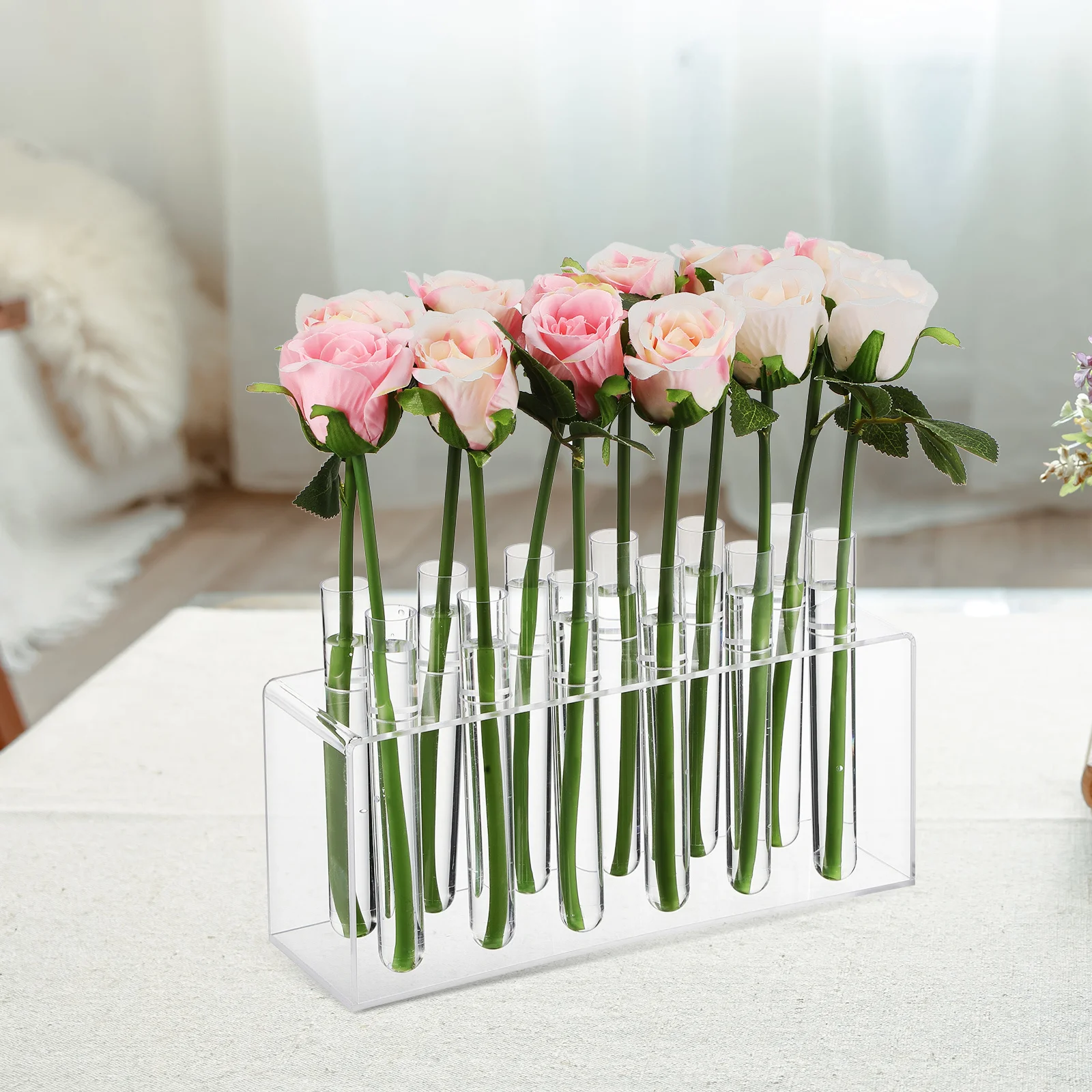 

12Pcs Acrylic Flower Tubes Rack Transparent Stable Display Stem Water Tubes Floral Arrangement Supplies Monarch Butterfly
