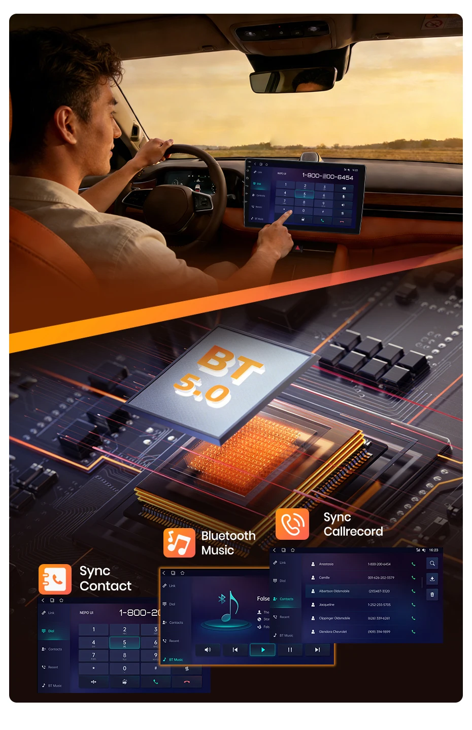 AWESAFE Android Autoradio für Peugeot 107 2005-2014 mit Wireless CarPlay und Android Auto GPS-Navigation Smart System BT FM DSP – Detail 21