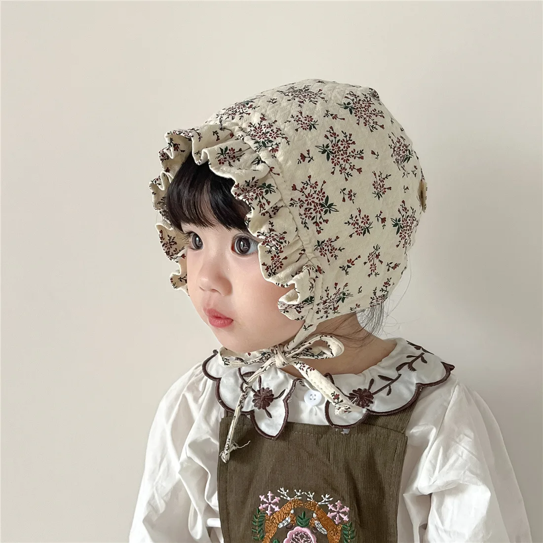 Baby Hat Spring and Autumn Baby Girl Court Hat Princess Broken Flower Sunhat Sun Protection Lace Cap for Children