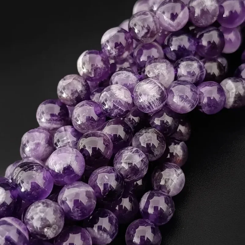 4 6 8 10 12mm Natural Stone Amethyst Obsidian Bead Round Loose Spacer Stones for DIYJewelry Making Bracelet Necklace Accessory