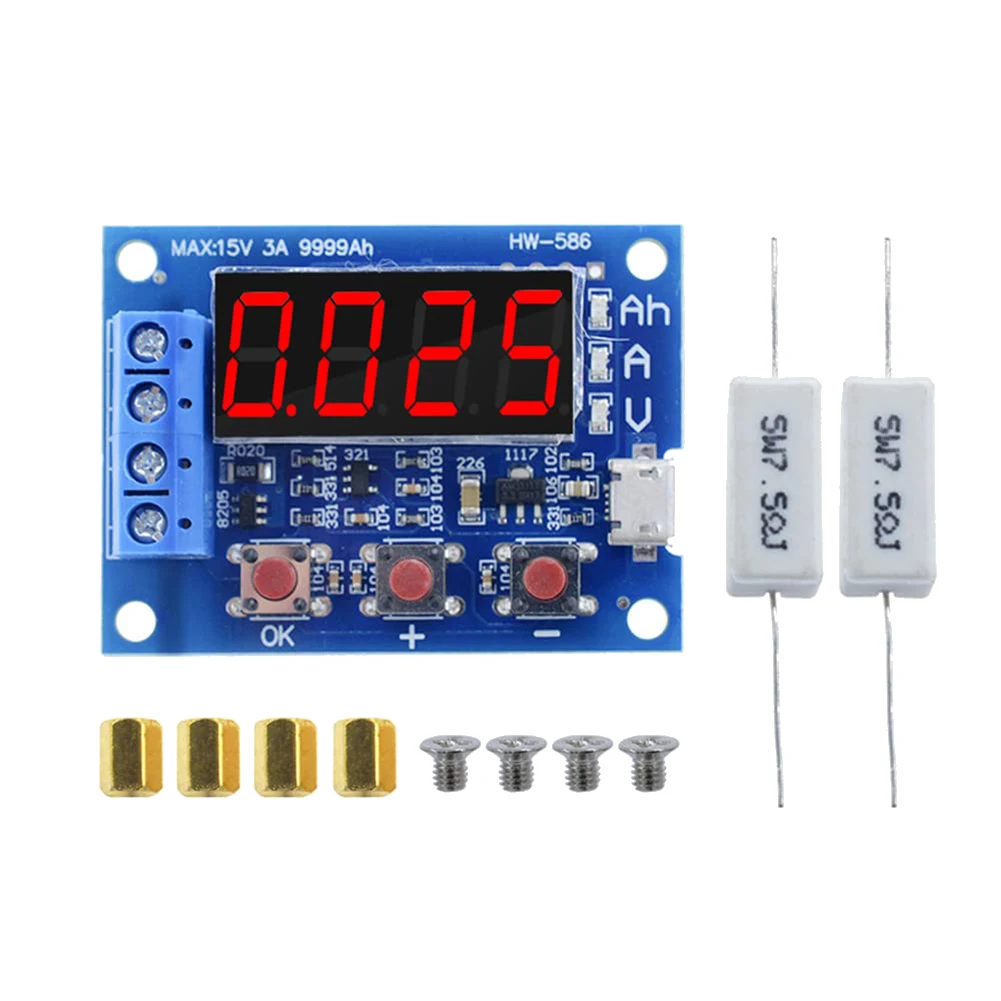 

1.2V-12V Battery Capacity Meter Discharge Tester Analyzer 18650 Lithium Ion Lithium Lead Acid Battery Capacity Meter