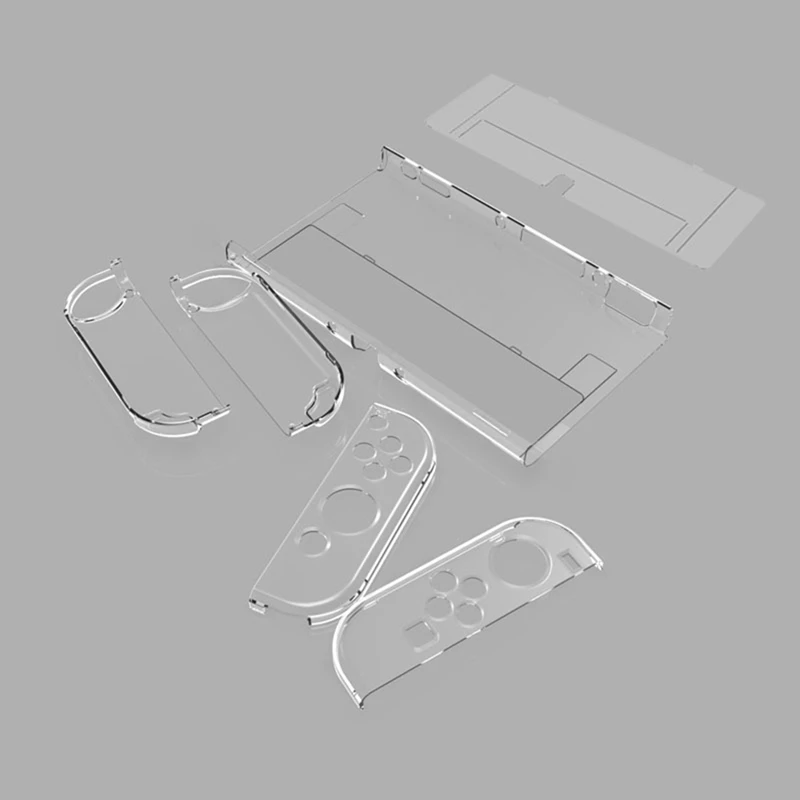 RISE-Case Dockable para Nintendo Switch, modelo OLED, funda protectora transparente para PC Con tapa para el pulgar para Joy-Con Switch OLED