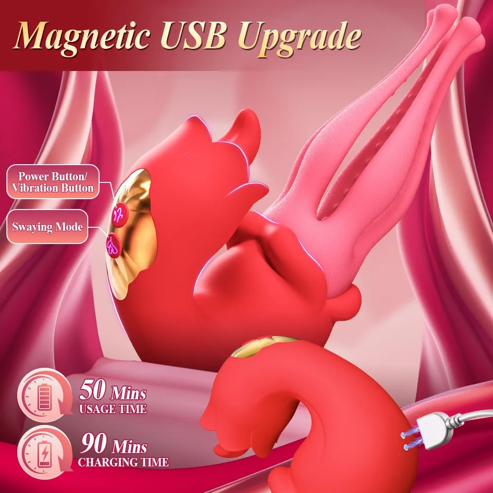 أنثى البظر محفز الأزواج لعبة الجنس 3in1 وسائط متعددة الطاقة الذكور القضيب ممارسة مقلد اللسان للجنسين أداة الاستمناء #6