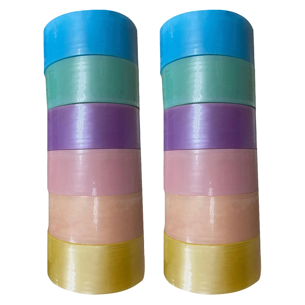 12 قطعة أشرطة كروية لاصقة ملونة لتقوم بها بنفسك شريط كرافت لتململ كرات ملونة أشرطة لزجة تخفيف الإجهاد اللعب #6