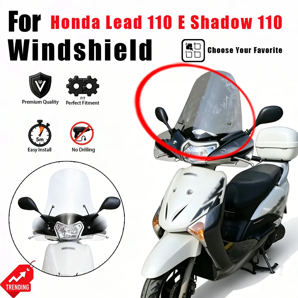 Front Windshield Windscreen Modified Wind Deflector Imported Accessories for Honda Lead 110 E Shadow 110