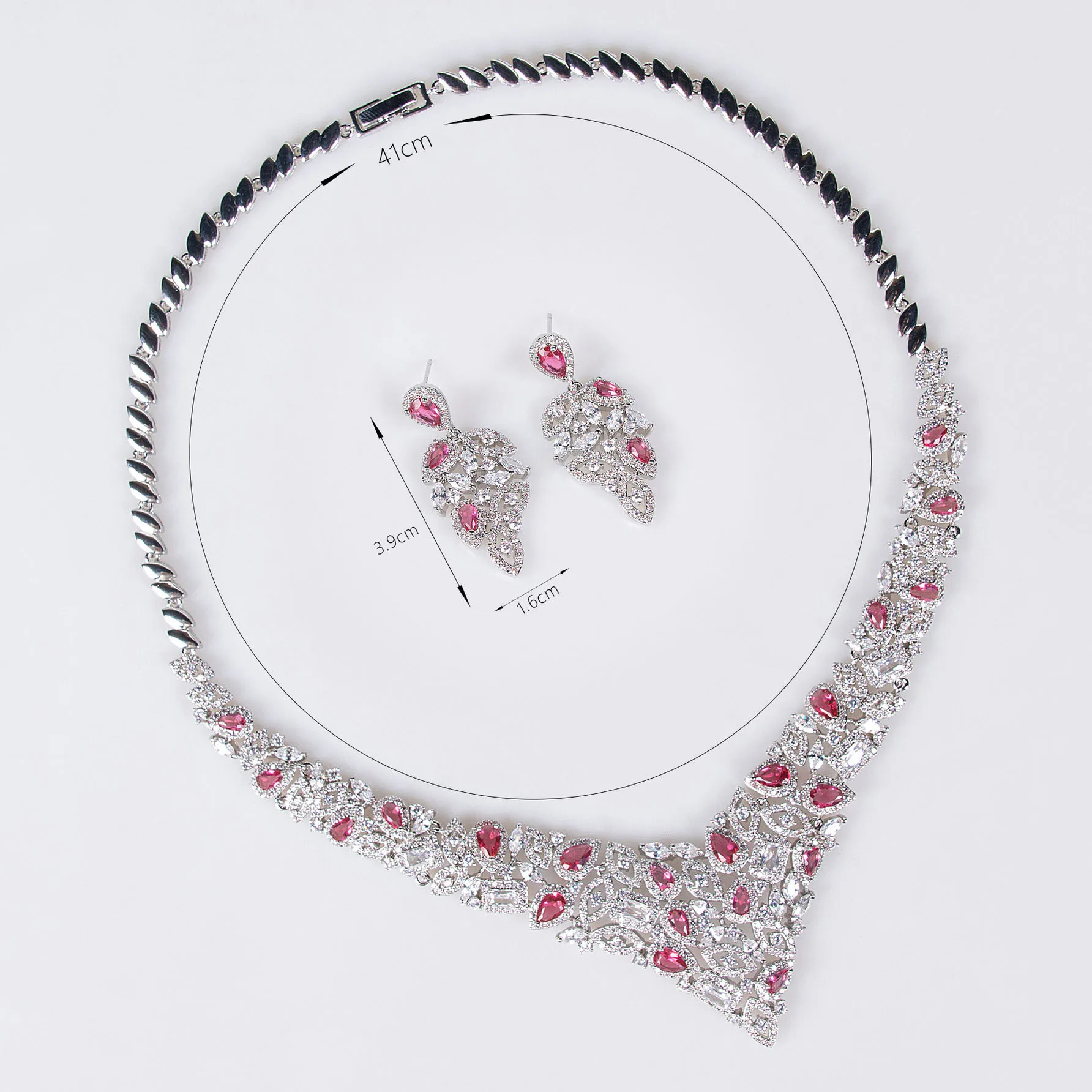 Lindo senhoras jóias conjunto de zircônia vintage com decote em v colar brincos festa jantar baile de formatura acessórios de casamento presente M-310