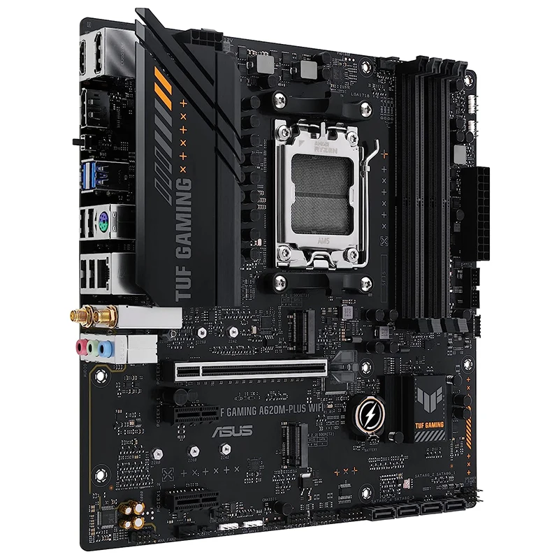 ASUS TUF Gaming A620M-PLUS WiFi AMD AM5 Ryzen 7000  microATX Gaming Motherboard DDR5,PCIe 4.0 Wi-Fi6 2xDisplayPort HDMI 1 Type-C