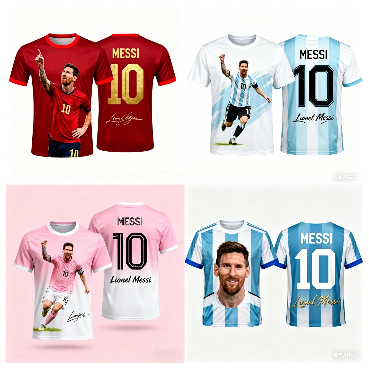 2026 Summer Football Match MESSI Fan Jersey Cheer T Shirt Game Watching Essential Tops Unisex Adult Kids Full Sizes