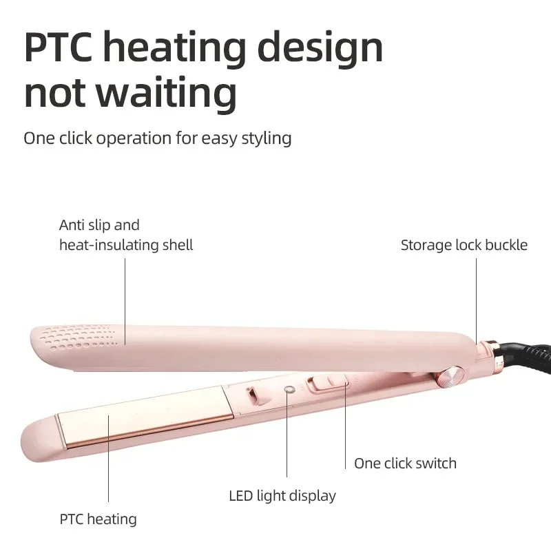 High quality   Straight Roll Dual-purpose Electric Splint Ceramic Coating Straight Hair Perm Splint with Hair Straightener Fluff
