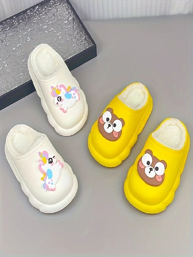

Children's cotton slippers for winter boys and girls, indoor cute cartoon children's baby cotton shoes