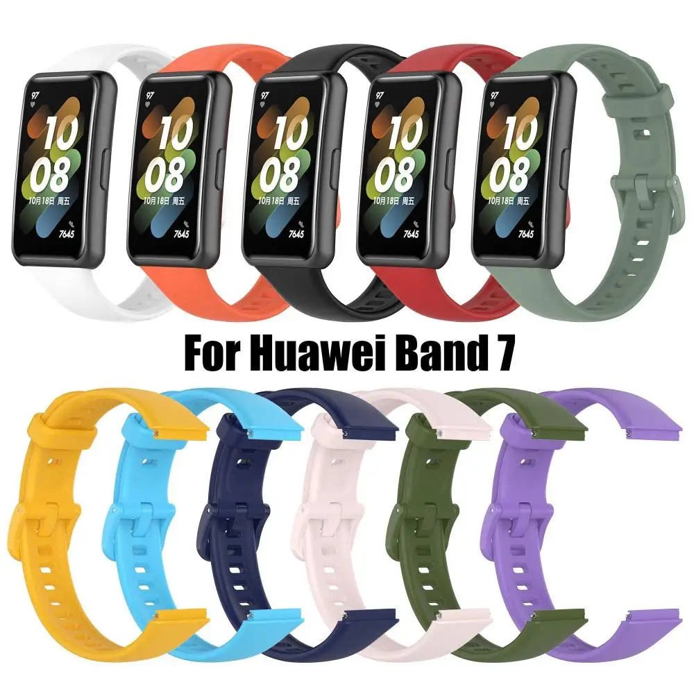 سوار معصم قابل للتنفس لساعة huua Band 7 ، سوار رياضي ، سوار ، استبدال سوار ساعة ناعم ، حزام سيليكون ، سوار معصم