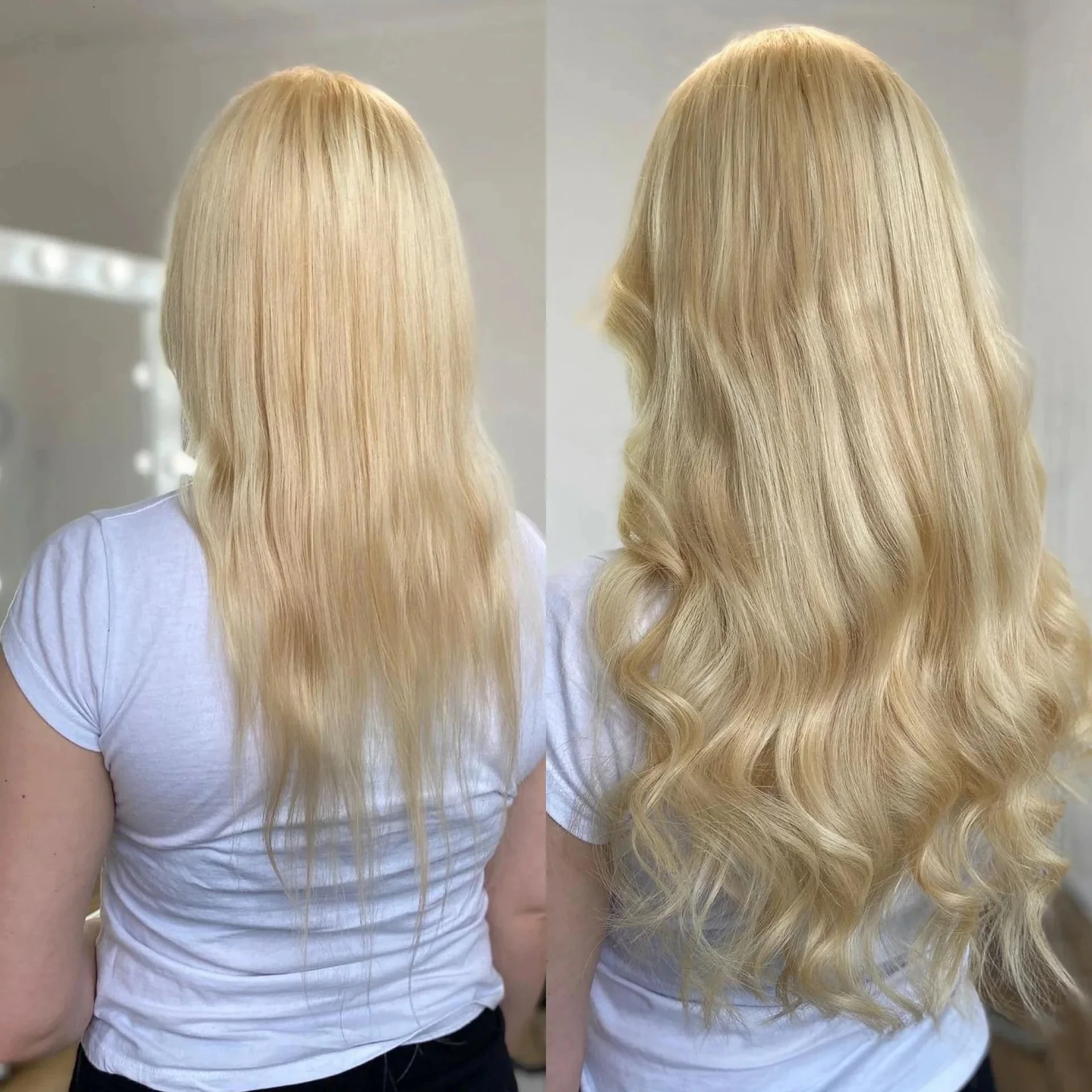 Straight Blonde Clip In Extensions 22inches 100% Human Hair Full Head Hair Extension For Women Easy to Use Hair Clips #613