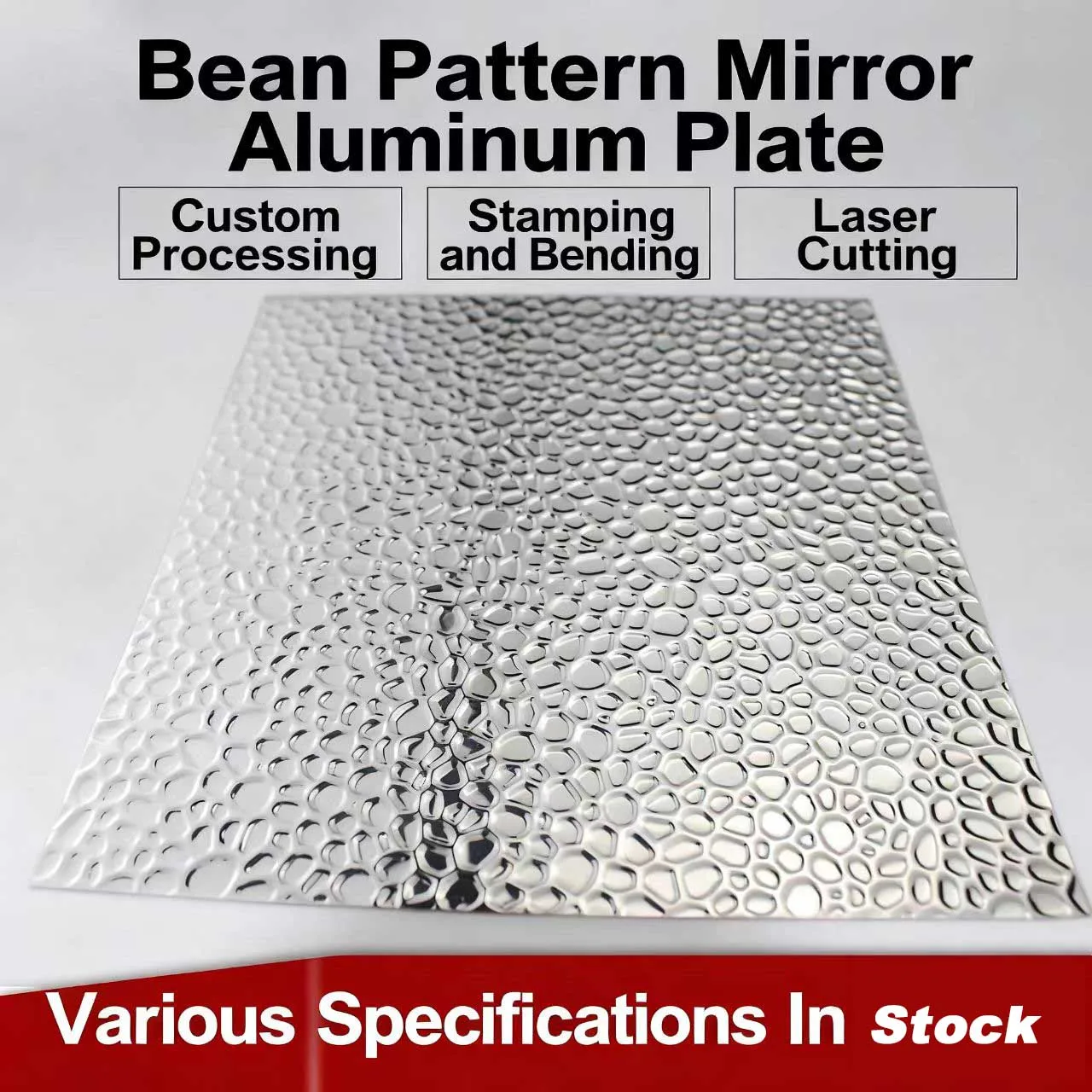 

Embossed Mirror Aluminum Plate/Bean Pattern Hammer Pattern Lampshade Custom /High Reflectivity 86% Aluminum Alloy Plate