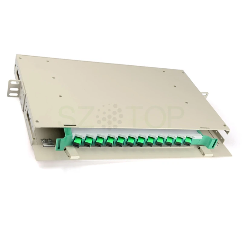 12 Core ODF SC UPC APC FC chassis19inch FTTH Fiber Optic Splice Traycold-rolled sheet Cabinet Distribution Integrated customized