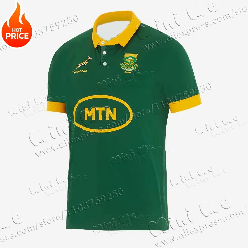 

2025-26 Unisex South Africa Springboks Home Training Jerseys 3D Printed Rugby Kit Adults Kids Breathable T-shirt