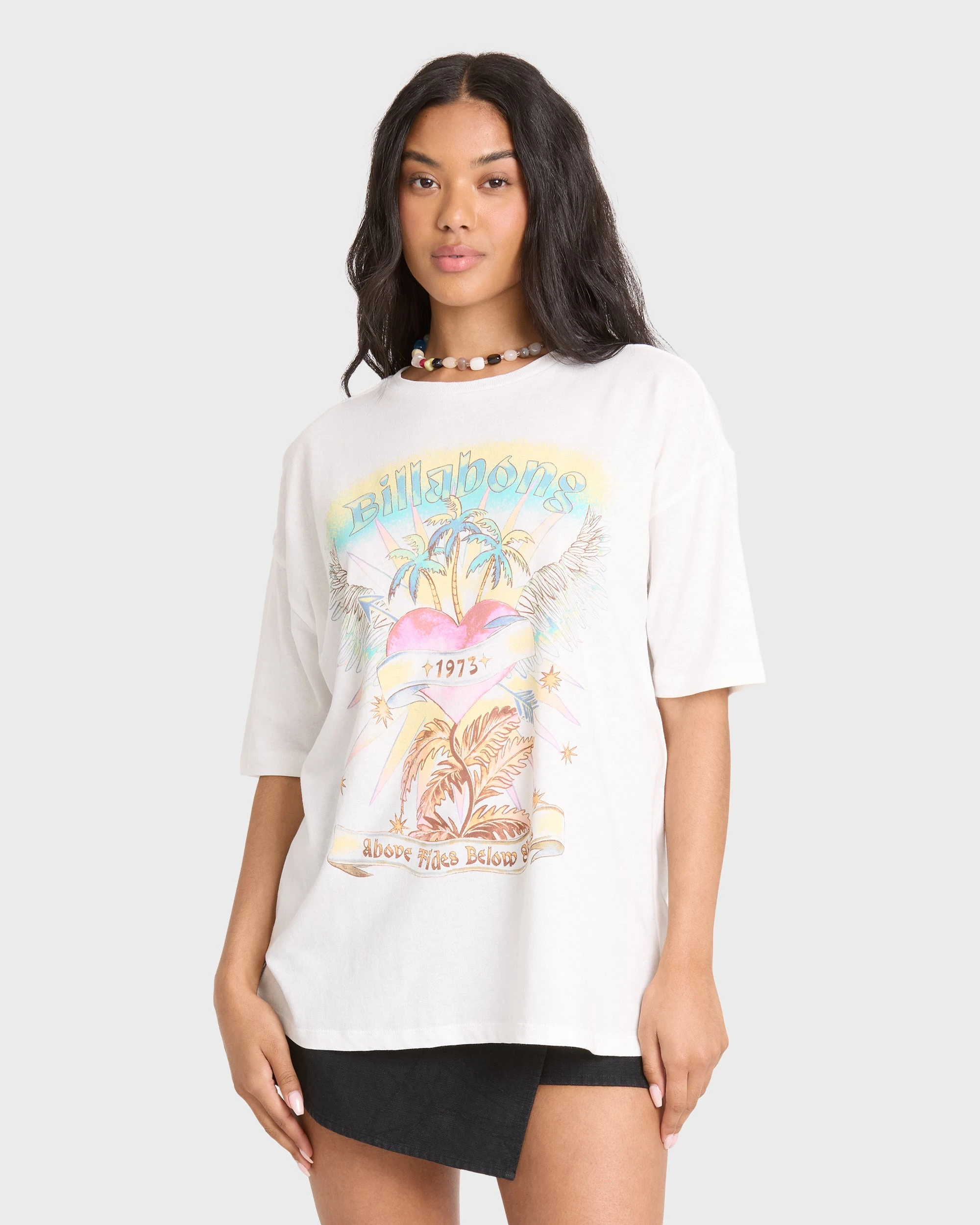 Retro Heart Wing Palm Tree Surfer Extreme Sports Brand Graphic Tee Cotton Mens Womens T-Shirt Outdoor Casual Top