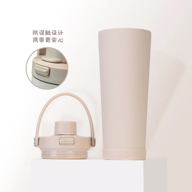 830ml StrawThermos Cup With Ceramic-coated Inner Liner,Double-layer Stainless Steel Drinkware,Bounce Lid,Outdoor Water Bottle