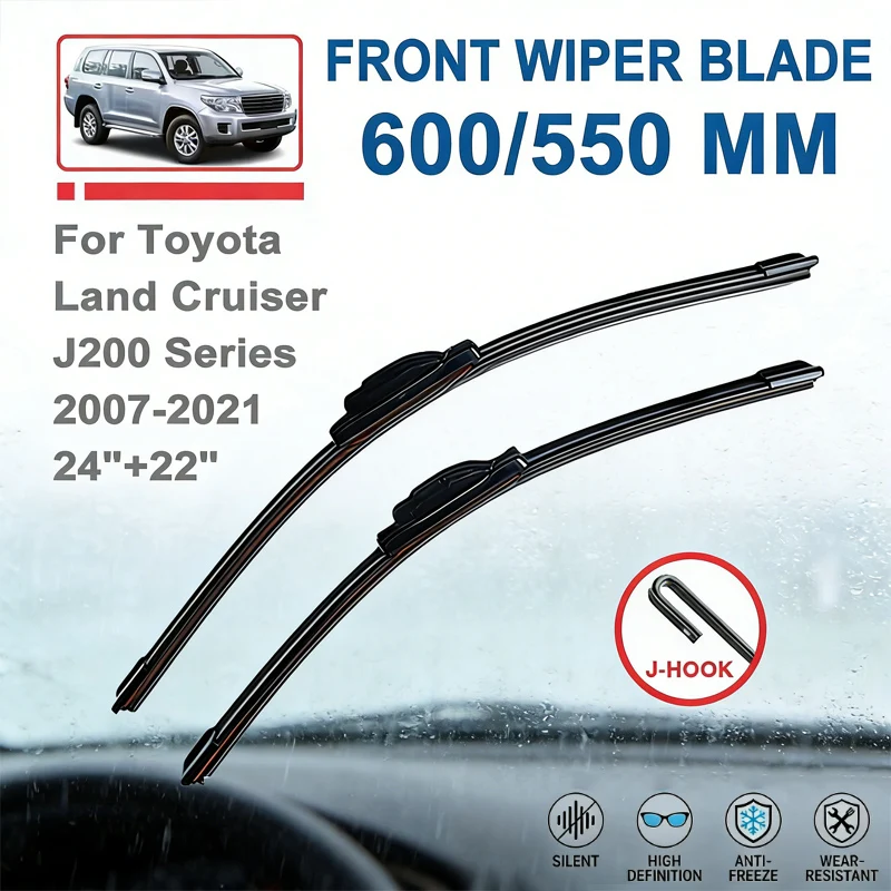 

For Toyota Land Cruiser J200 Series 2007-2021 Front Windscreen Wiper Blades - 24"+22" Windshield Replacement Car Window Parts