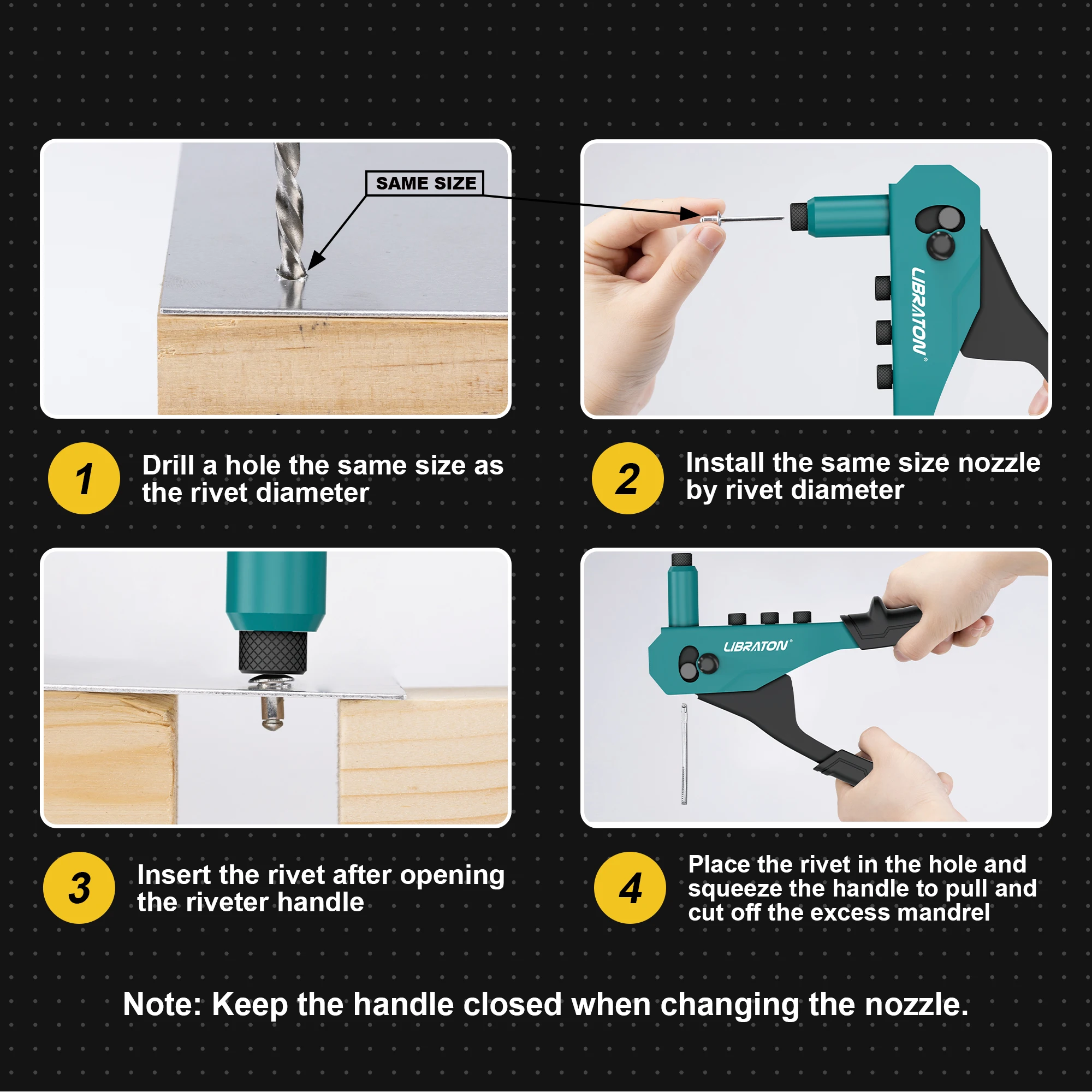 Rivet Gun Kit Heavy Duty Riveter Set Pop Rivet Gun 120Pc Blind Rivet Professional Hand Riveter Hand Tool Rivet Tool for Metal