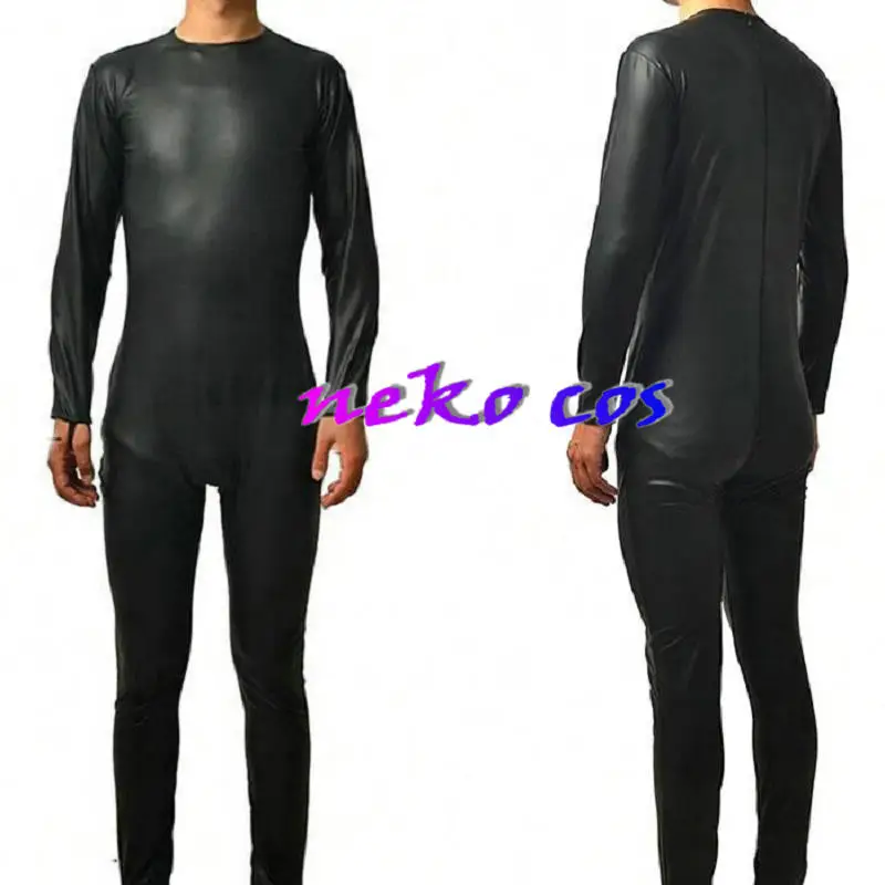 

nekocos Rider Kuuga black fitting bodysuit jumpsuit Cosplay costume matte fake leather‌