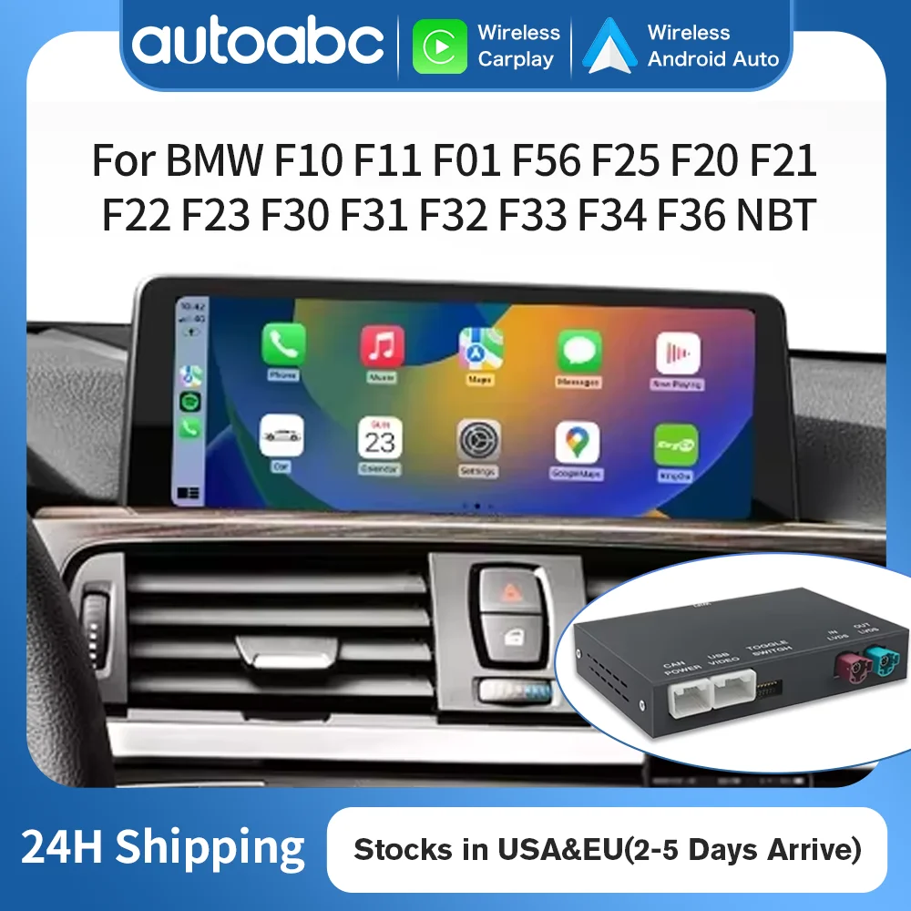 Kabelloses CarPlay Android Auto für BMW Serie 1 2 F20 F21 F22 F23 F30 F31 F32 F33 NBT EVO CIC mit Mirror Link AirPlay Interface