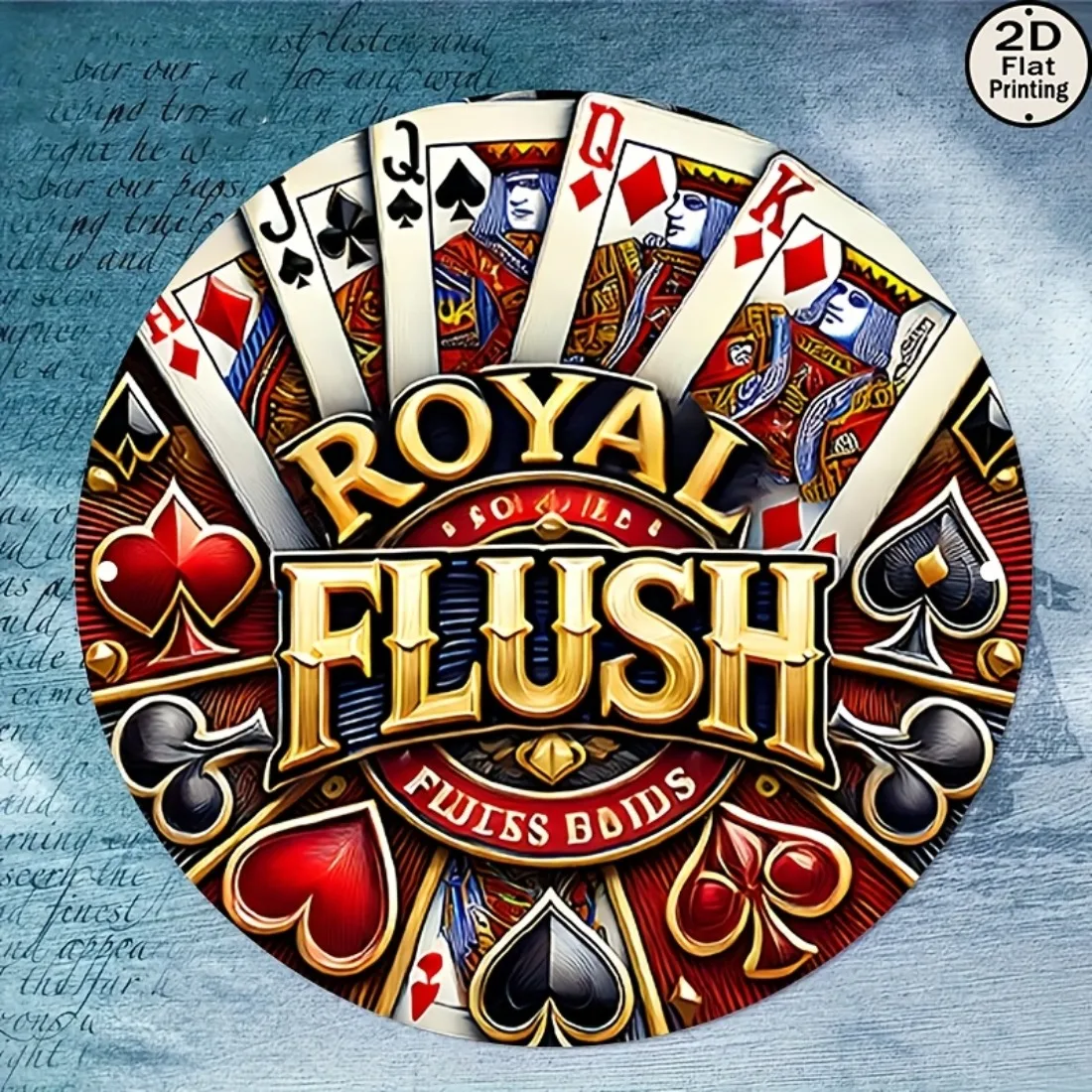 Vintage Poker Metallwandschild – 8 x 8 runde Retro-Dekoration für Zuhause, Bar, Café, Büro, Geschenk