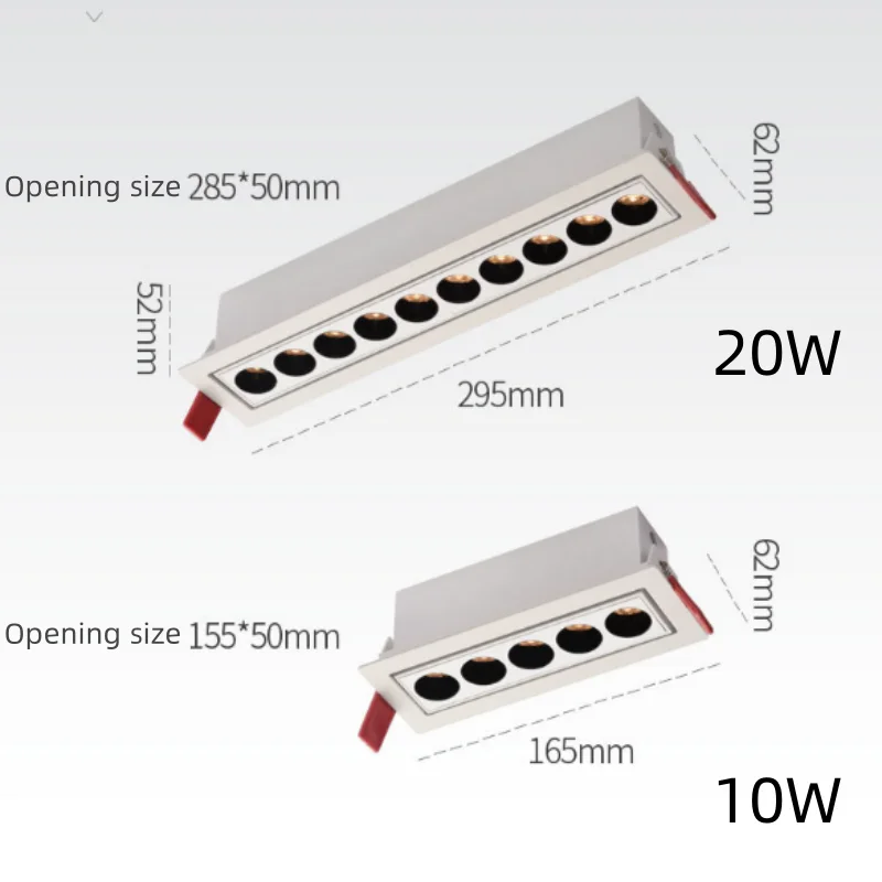 Embedded linear strip spotlights led grille lights No main lights anti-glare glare floodlight downlights image 5