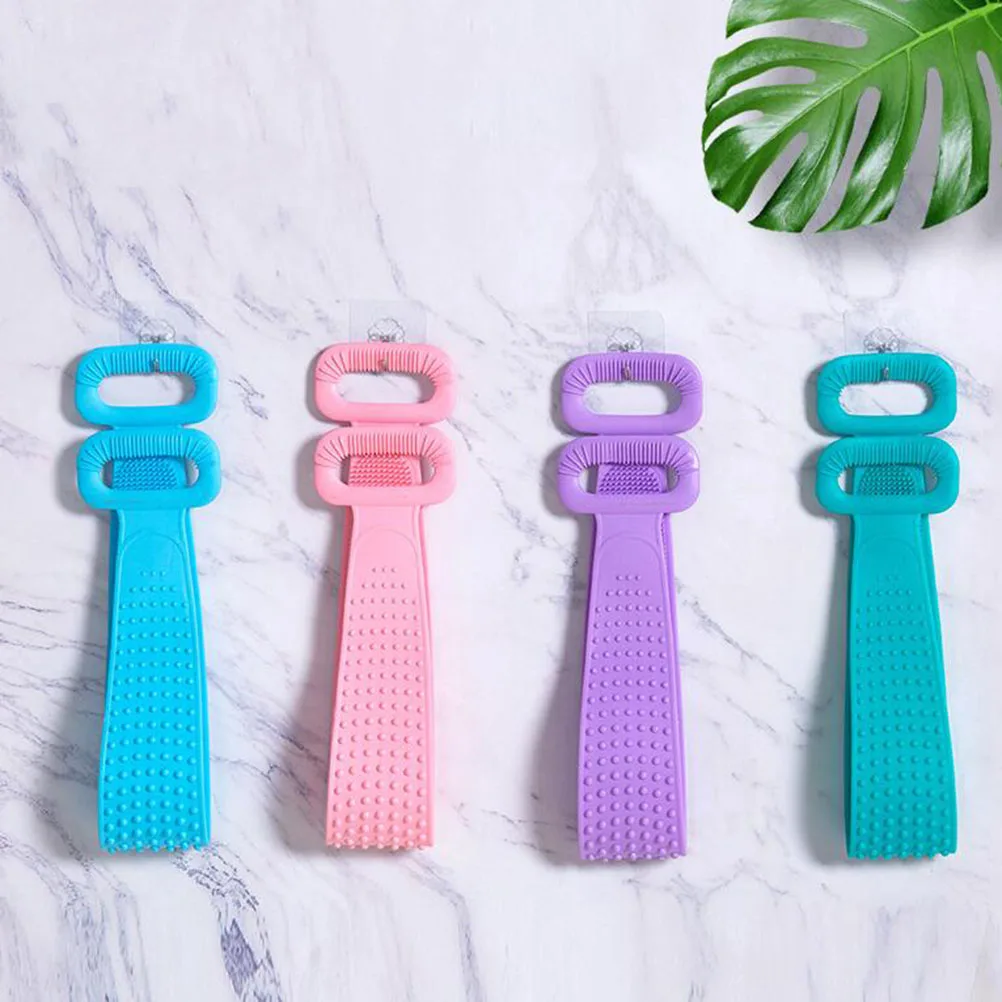 

Silicone Bath Towel Shower Body Exfoliating Strap Bathroom Supplies Long Shape Quality Durable Pores Save