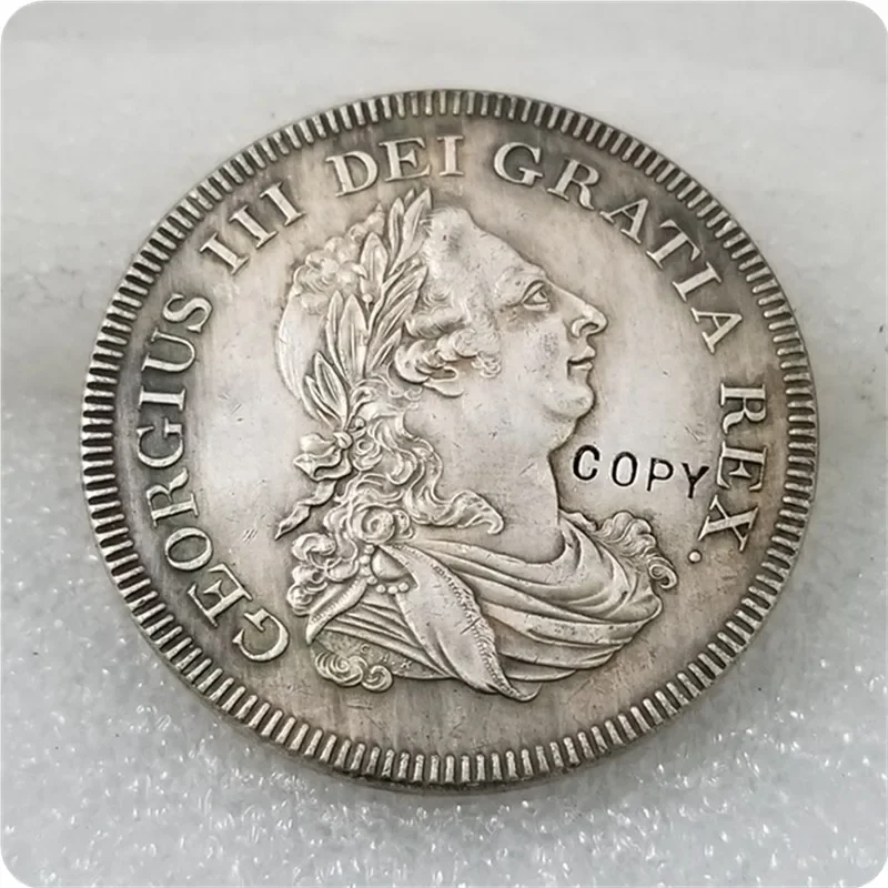 1808 Ireland Retro Pattern Proof Crown Pewter George III Hibernia COPY Crypto Challenge Pocket Coins Christmas Gifts