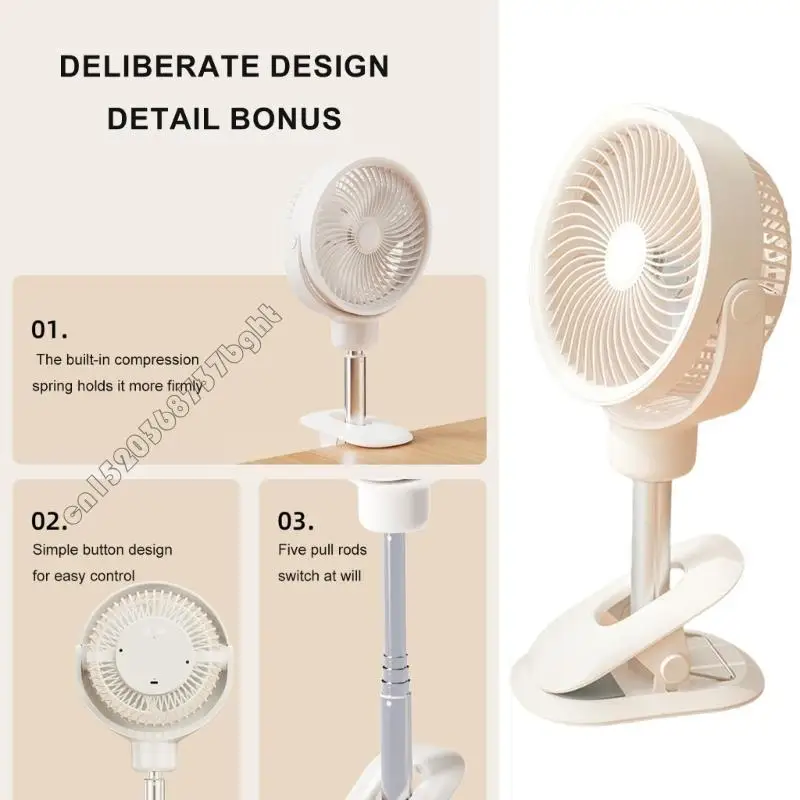 

Портативный зажим 4xfb на столе вентилятора с регулируемыми скоростями и светодиодным светодиодным вентилятором