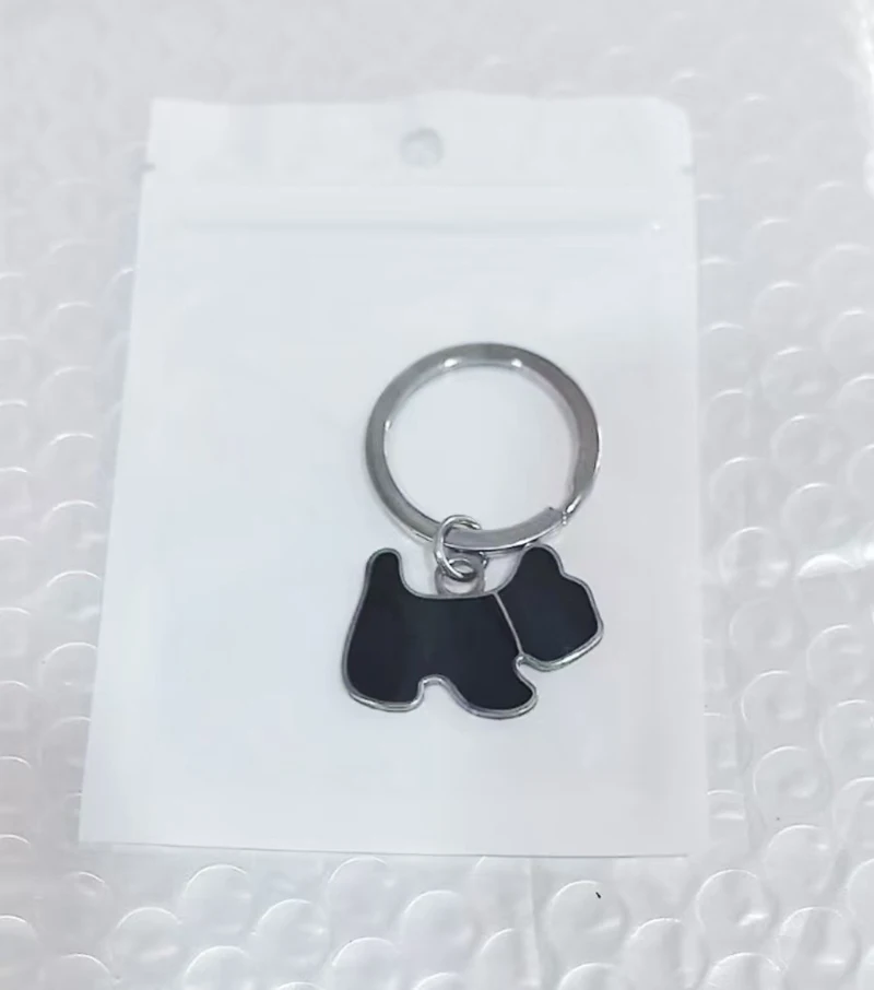 10 قطع المفاتيح الفولاذ المقاوم للصدأ الكرتون كلب على شكل حقيبة قلادة