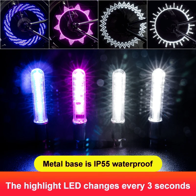 X-TIGER Colorful Bike Wheel Spoke Light IP55 Waterproof MTB LED Tyre Tire Flash Lights Warning Cycling Lamp Tire Nozzle Light