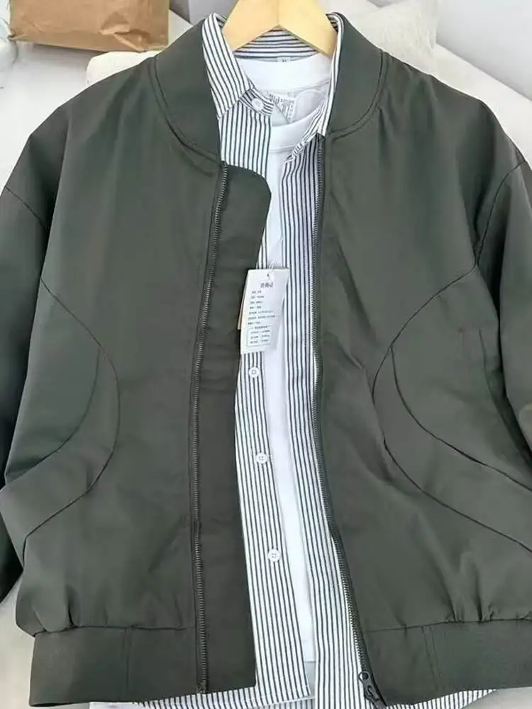 

Ox Retro Baseball Jaet ex Casual Loose Fit Sunscreen Spor Trendy Coat Polyester Fiber ort Sve round Ne