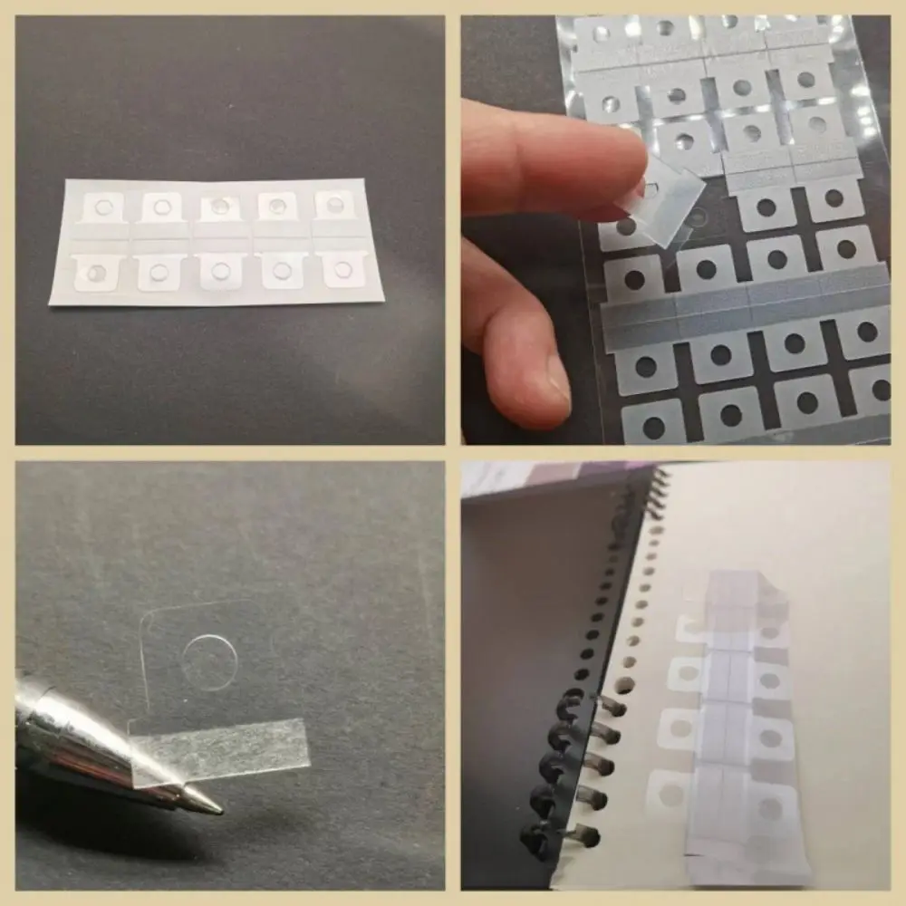 Etichetta da appendere in plastica autoadesiva da 300 pezzi Foro rotondo resistente allo strappo Foro trasparente Rinforzo salvaspazio Durevole