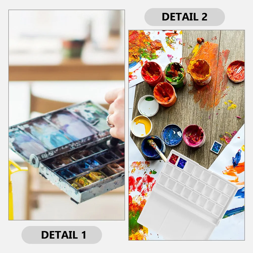 

75Pcs Watercolor Half Pans Plastic Empty Paint Pans Durable Reusable for DIY Watercolor Acrylic Painting Supplies