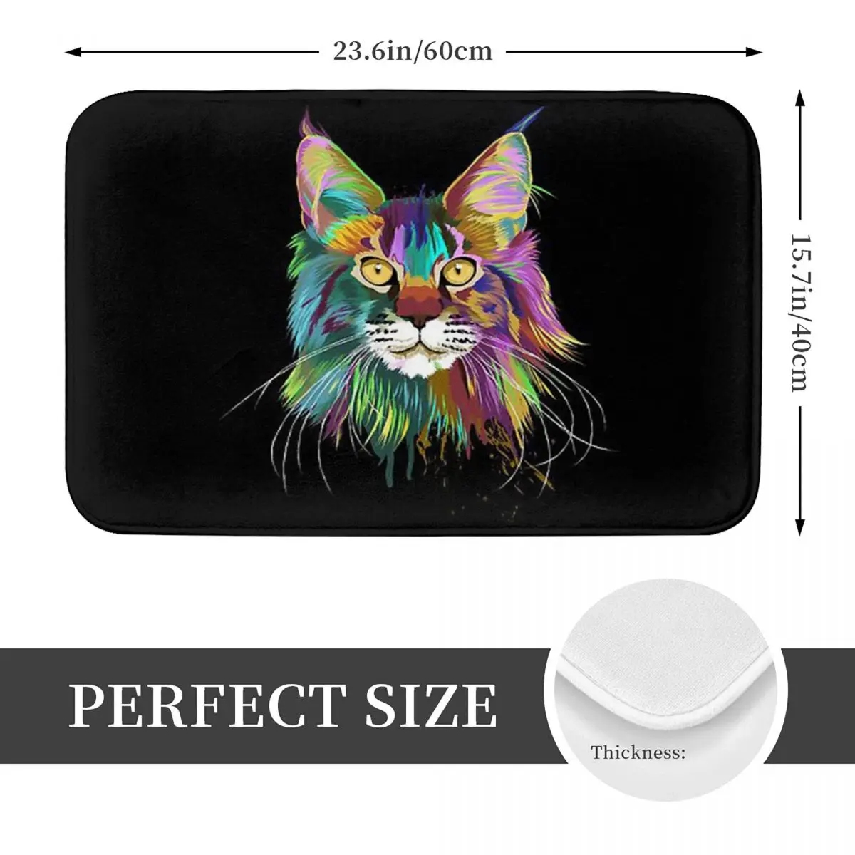 Splash Maine Coon Cat Anti-slip Doormat Floor Mat Water oil proof Carpet Rug for Kitchen Entrance Home Bedroom Footpad Mats