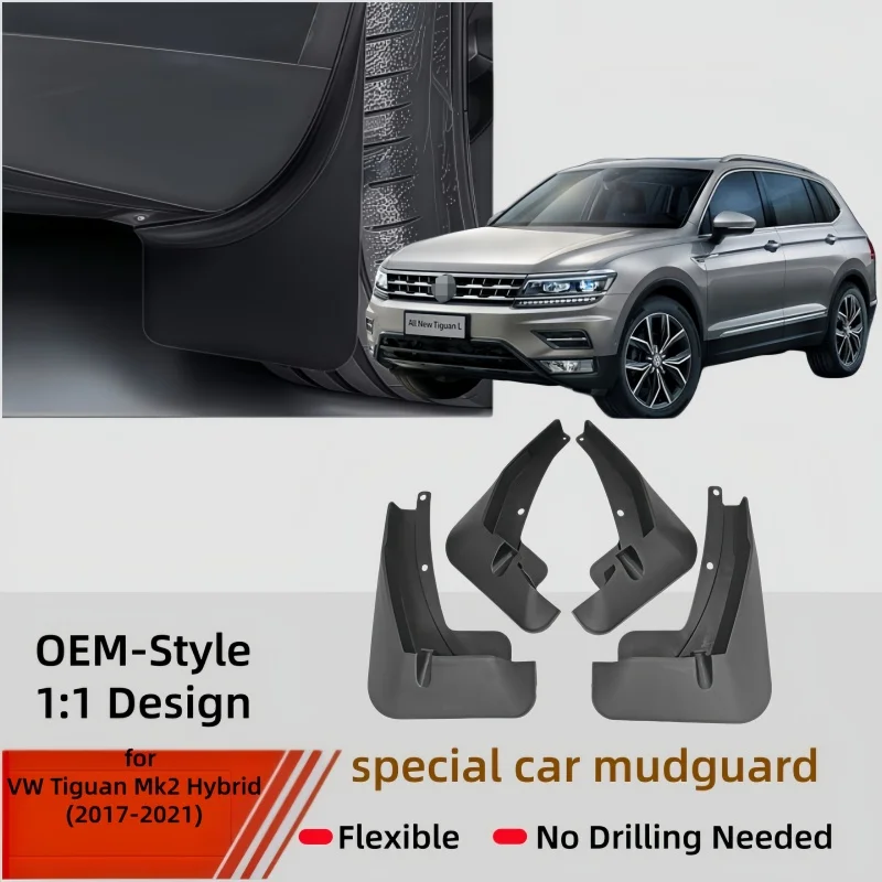PCS Mud Flaps Splash Guards For VW Tiguan MK2 Hybrid 2017-2021 Front Rear Wheel Fender Protectors