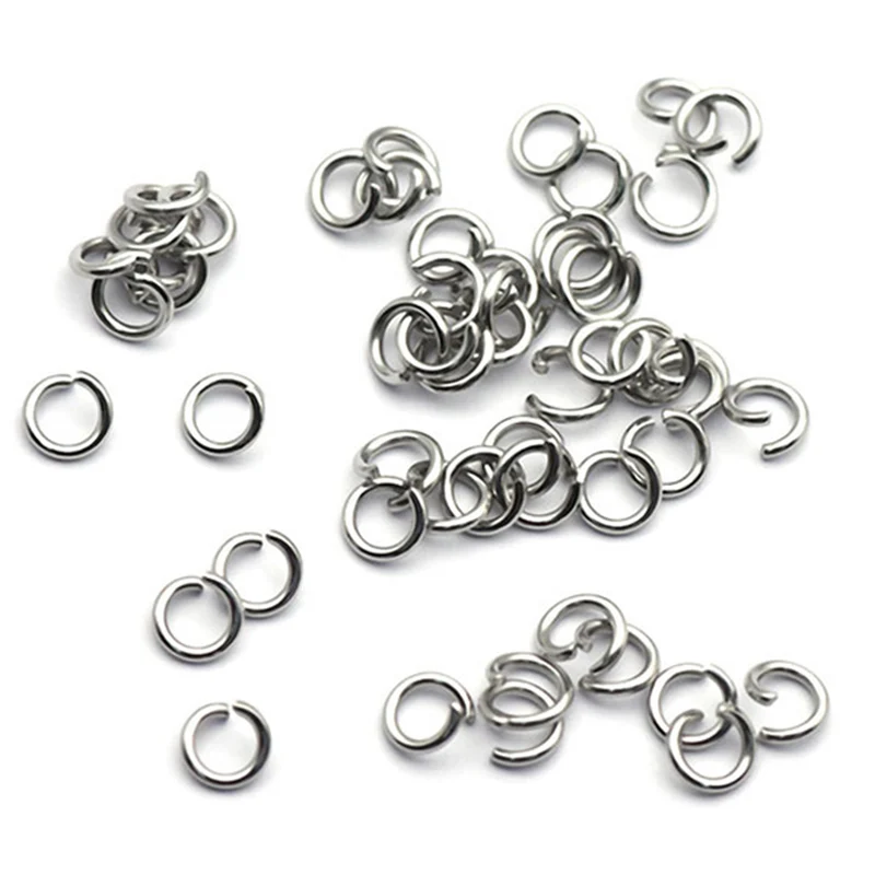 100pcs Stainless Steel Jump Rings Split Rings Necklace Bracelet Connectors Component Open Rings for DIY Jewelry Making Handmade