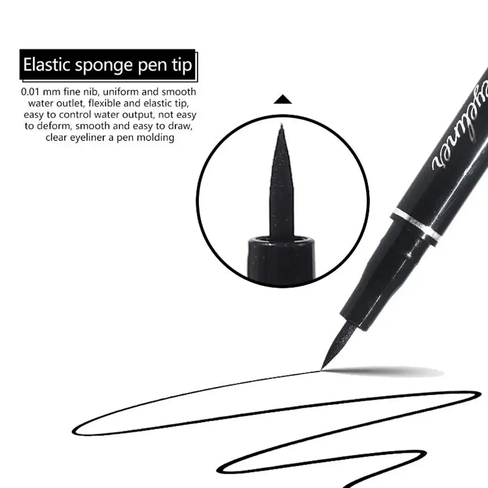 Rápido-secagem lápis delineador líquido impermeável, delineador preto, anti-suor Maquiagem Pen, Eye Brown, Comestics Liner, duradoura, 1 Pc, J5F4