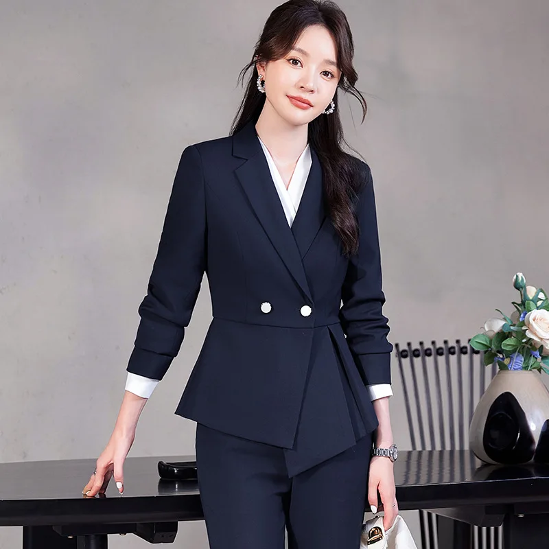 High-Grade Suit Jacket Women's Temperament Goddess Style Waist-Tight Suit Business Suit Jewelry Medical Beauty Salon Workwear