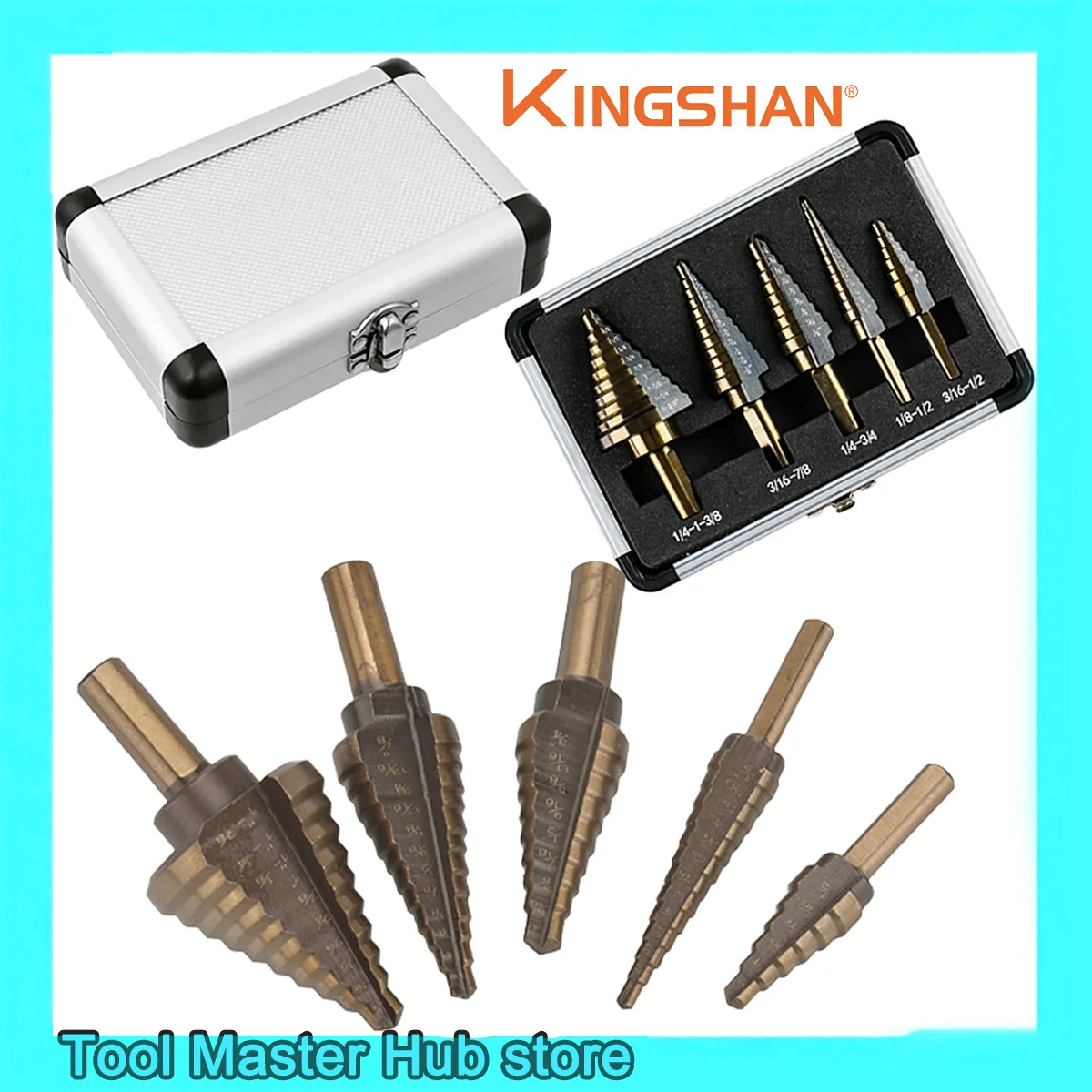 kingshan-stepped-drill-bit-set-with-aluminum-case-metal-drilling-bits-novelty-driller-hole-tools-parts-power-tool-accessories